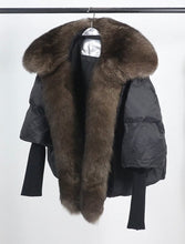 Načítať obrázok do zobrazovača galérie, Dámska páperová oversize bunda s pravou kožušinou "ARIA" Clothing Topkozuchy.sk