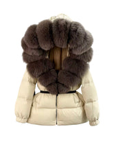 Načítať obrázok do zobrazovača galérie, Dámska páperová bunda “AMIA” Dámska bunda s pravou kožušinou Topkožuchy.sk