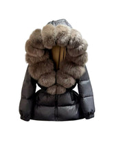 Načítať obrázok do zobrazovača galérie, Dámska páperová bunda “AMIA” Dámska bunda s pravou kožušinou Topkožuchy.sk