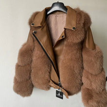 Načítať obrázok do zobrazovača galérie, Dámska kožená bunda s pravou kožušinou "LADY" Dámska kožená bunda s kožušinou Topkozuchy.sk