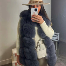 Načítať obrázok do zobrazovača galérie, Dámska hustá pravá kožušinová vesta z líšky JULY Clothing Topkozuchy.sk