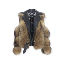 Načítať obrázok do zobrazovača galérie, Dámska pravá kožená bunda s pravou kožušinou z mývala ZENDAYA Clothing Topkozuchy.sk