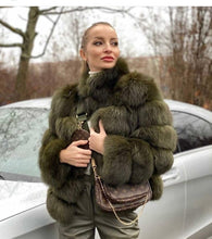 Načítať obrázok do zobrazovača galérie, Dámsky pravý kožuch z líšky s golierom TALY Clothing Topkozuchy.sk