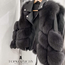 Načítať obrázok do zobrazovača galérie, Dámska kožená bunda s pravou kožušinou LADY Dámska kožená bunda s kožušinou Topkozuchy.sk