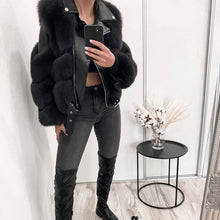 Načítať obrázok do zobrazovača galérie, Dámska kožená bunda s pravou kožušinou LADY Dámska kožená bunda s kožušinou Topkozuchy.sk