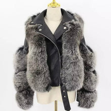 Načítať obrázok do zobrazovača galérie, Dámska kožená bunda s pravou kožušinou LADY Dámska kožená bunda s kožušinou Topkozuchy.sk