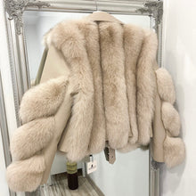 Načítať obrázok do zobrazovača galérie, Dámska kožená bunda s pravou kožušinou LADY Dámska kožená bunda s kožušinou Topkozuchy.sk