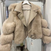 Načítať obrázok do zobrazovača galérie, Dámska kožená bunda s pravou kožušinou LADY Dámska kožená bunda s kožušinou Topkozuchy.sk