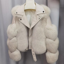 Načítať obrázok do zobrazovača galérie, Dámska kožená bunda s pravou kožušinou LADY Dámska kožená bunda s kožušinou Topkozuchy.sk