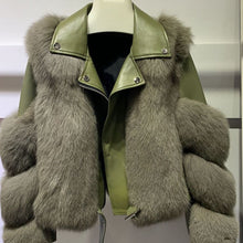 Načítať obrázok do zobrazovača galérie, Dámska kožená bunda s pravou kožušinou LADY Dámska kožená bunda s kožušinou Topkozuchy.sk