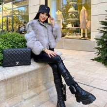 Načítať obrázok do zobrazovača galérie, Dámska kožená bunda s pravou kožušinou LADY Dámska kožená bunda s kožušinou Topkozuchy.sk