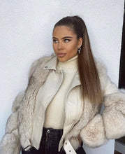 Načítať obrázok do zobrazovača galérie, Dámska kožená bunda s pravou kožušinou LADY Dámska kožená bunda s kožušinou Topkozuchy.sk