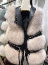 Načítať obrázok do zobrazovača galérie, Dámska pravá kožená vesta s pravou kožušinou DIAMOND Dámska kožená bunda s kožušinou Topkozuchy.sk