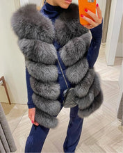 Načítať obrázok do zobrazovača galérie, Dámska štýlová pravá kožušinová vesta “GUES” Topkožuchy.sk