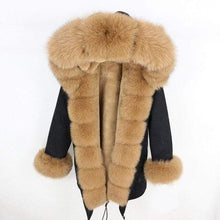Načítať obrázok do zobrazovača galérie, dámska nepremokavá bunda s pravou kožušinkou