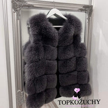 Načítať obrázok do zobrazovača galérie, Dámska kožušinová vesta z polárnej líšky AVRIL Pravá kožušinová vesta Topkozuchy.sk