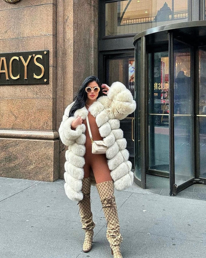 Dámsky exkluzívny 2v1 kožuch/vesta z pravej kožušiny z líšky "BONJOUR" Clothing Topkozuchy.sk