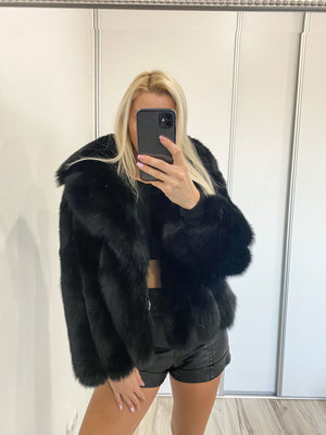 Dámsky luxusný pravý kožuch z líšky s golierom HERMS Clothing Topkozuchy.sk