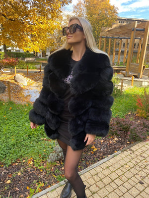 Dámsky pravý kožuch z polárnej líšky "GLOW" Clothing Topkozuchy.sk
