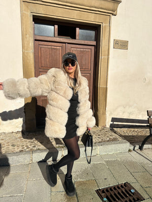 Dámsky pravý kožuch z polárnej líšky "GLOW" Clothing Topkozuchy.sk
