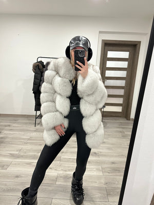 Dámsky pravý kožuch z polárnej líšky "GLOW" Clothing Topkozuchy.sk
