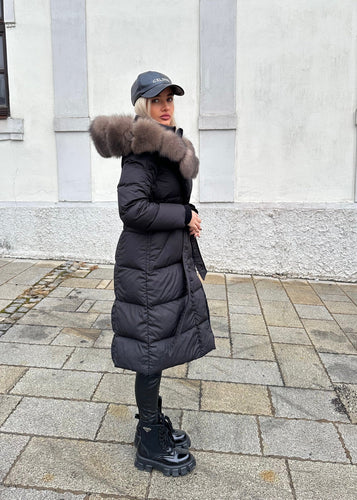 Dámska páperová zimná bunda s bohatým golierom “WARSAW” Damska dlha paperova bunda Topkozuchy.sk