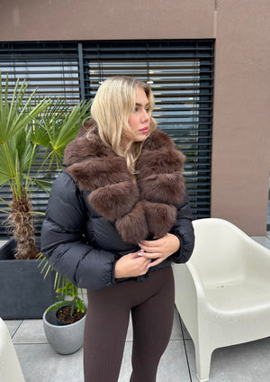 Páperová bunda s kožušinou z líšky MAYDA, foto 2
