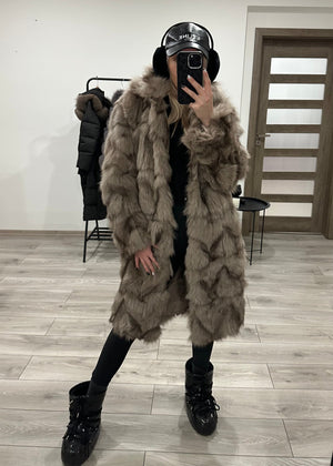 Dámsky pravý oversize kožuch z líšky "GIOVANY" Dámsky kabát s pravou kožušinou Topkozuchy.sk