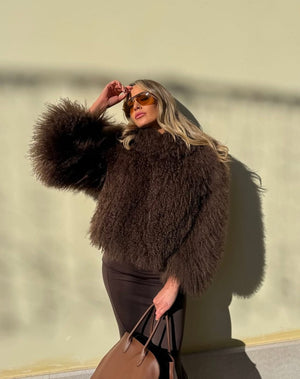 Mongolský krátky kožuch “CLOE” damsky mongolsky kožuch Topkozuchy.sk