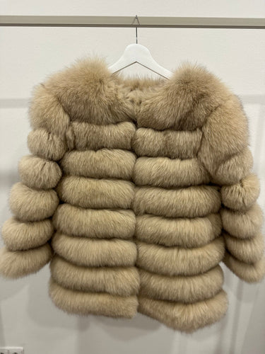 Dámsky 4v1 pravý kožuch/vesta z líšky - hodinkové rukávy  