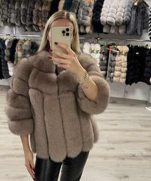 Luxusný pravý kožuch z líšky “NAYA” Damsky pravy kožuch z lišky Topkozuchy.sk