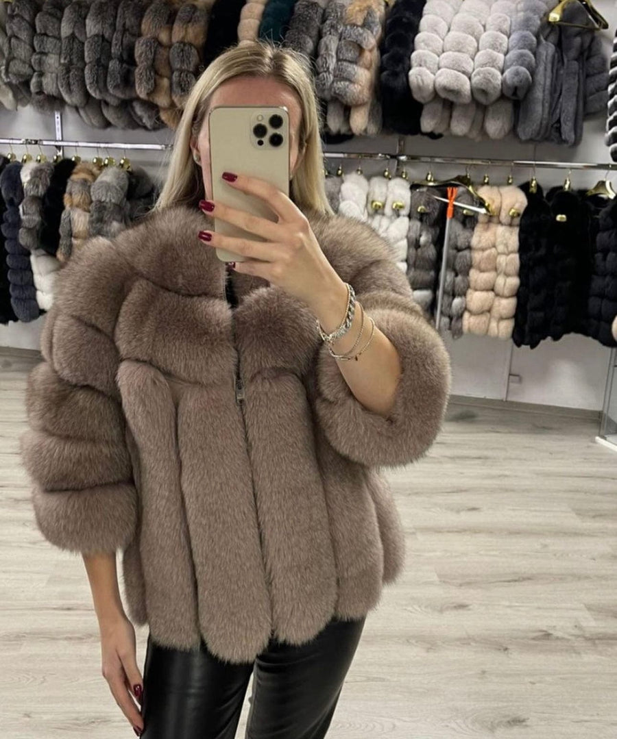 Luxusný pravý kožuch z líšky “NAYA” Damsky pravy kožuch z lišky Topkozuchy.sk