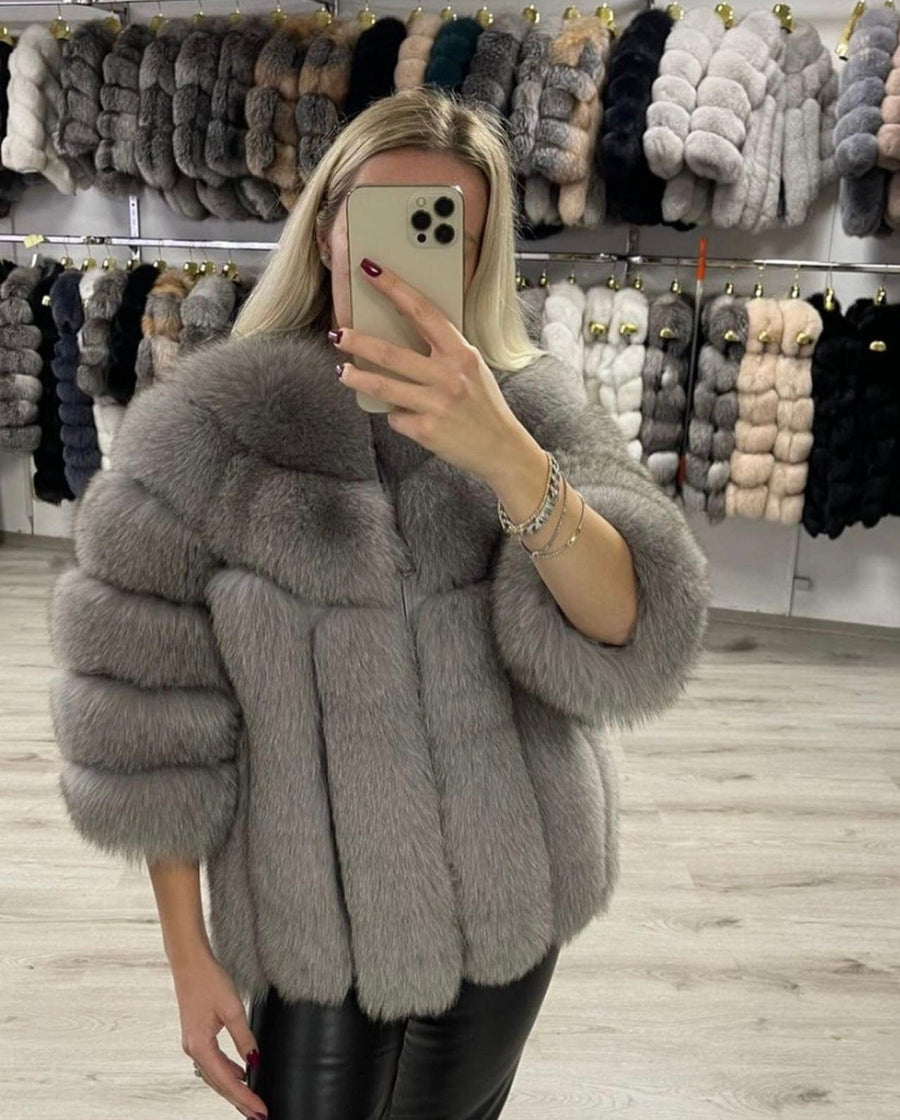Luxusný pravý kožuch z líšky “NAYA” Damsky pravy kožuch z lišky Topkozuchy.sk