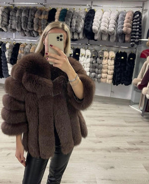 Luxusný pravý kožuch z líšky “NAYA” Damsky pravy kožuch z lišky Topkozuchy.sk
