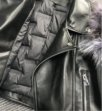 Načítať obrázok do zobrazovača galérie, Dámska luxusná pravá kožená bunda s pravou kožušinou CARLO Clothing Topkozuchy.sk
