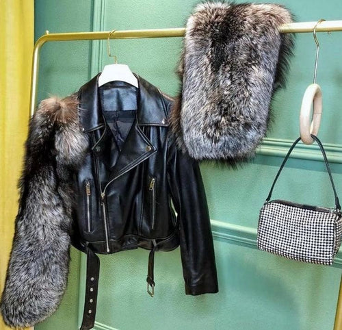 Dámska luxusná pravá kožená bunda s pravou kožušinou CARLO Clothing Topkozuchy.sk
