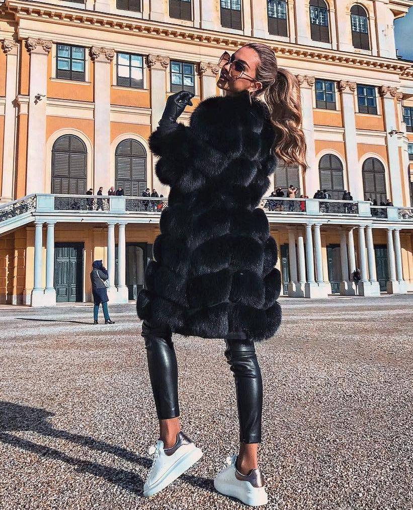 Dámsky exkluzívny kožuch/vesta z pravej kožušiny z líšky BONJOUR Clothing Topk