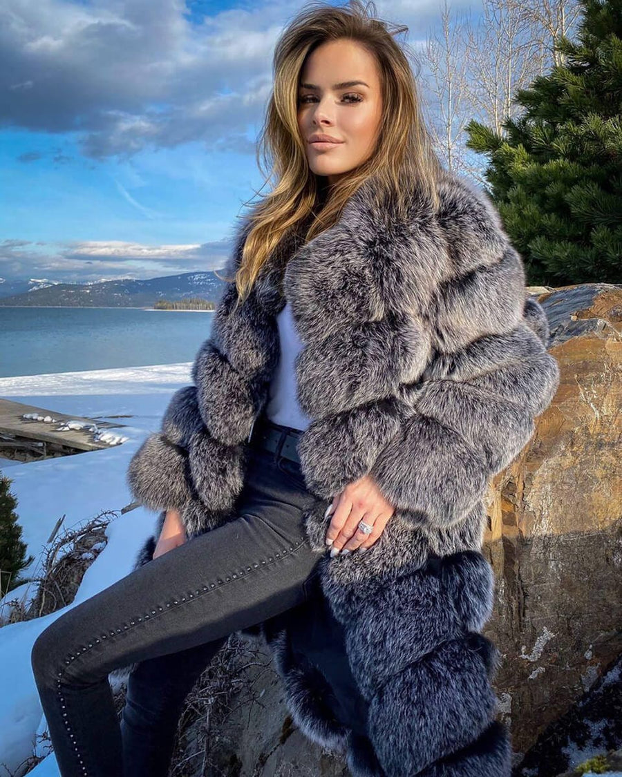 Dámsky exkluzívny kožuch/vesta z pravej kožušiny z líšky BONJOUR Clothing Topk