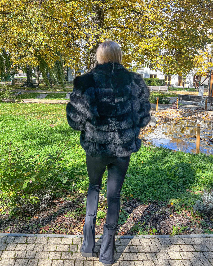 Dámsky pravý hustý kožuch vesta 2v1 EXCLUSIVE Clothing Topkozuchy.sk