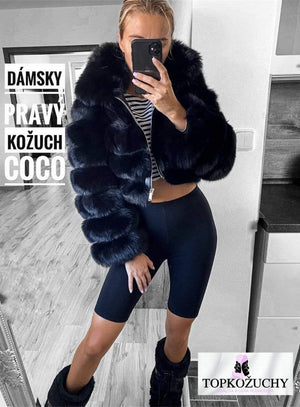 Dámsky pravý kožuch z polárnej líšky na zips COCO Dámsky kožuch z líšky Topkozuchy.sk